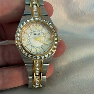 Relic Women's Two-Tone Gold and Silver Crystal Bracelet Watch